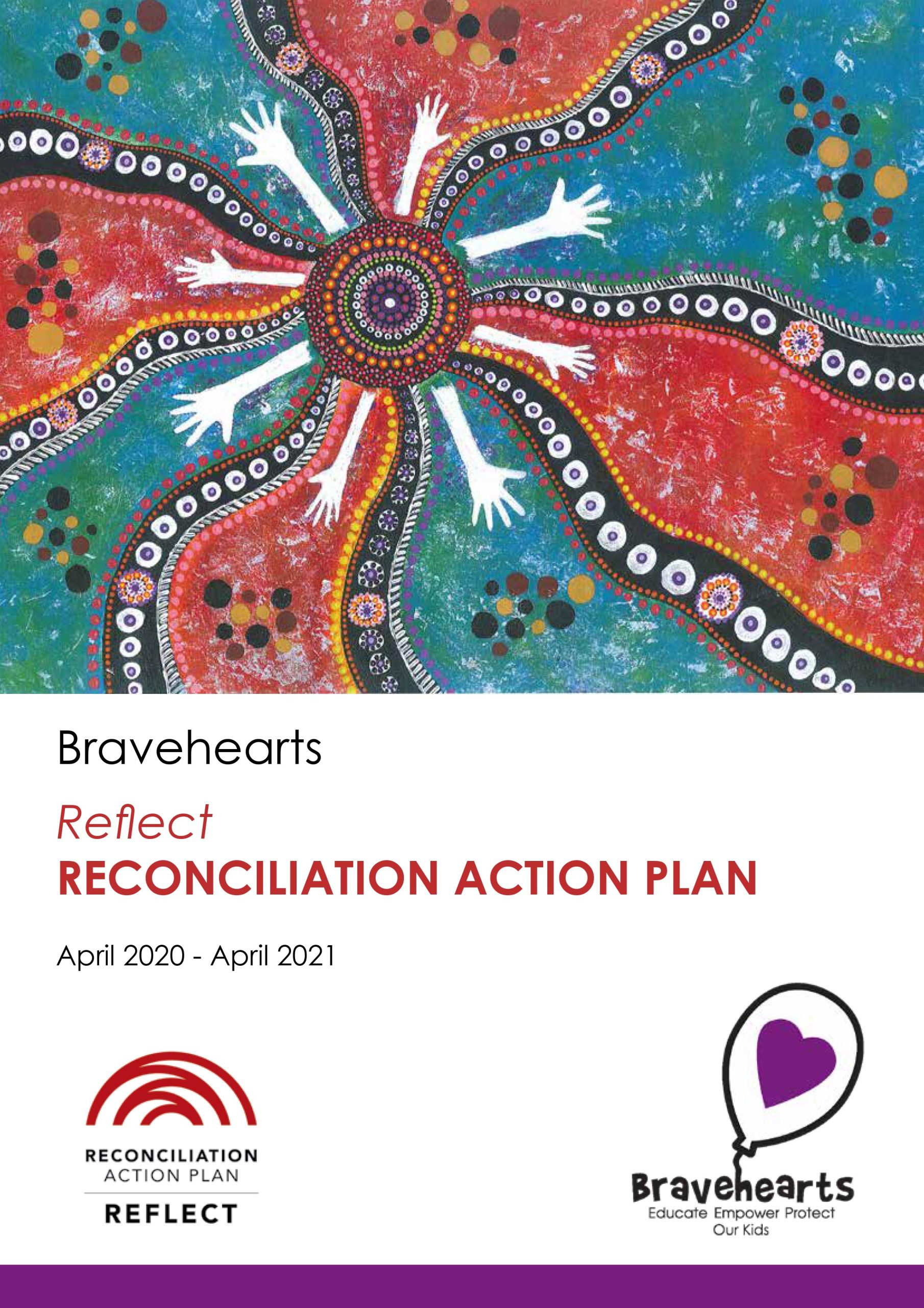 Bravehearts Reconcilitation Plan (Reflect) 2020-21 Front Cover