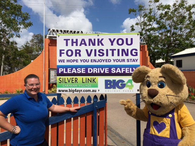Ditto helps out at the Ayr Big4 Silver Link caravan park