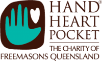 Hand Heart Pocket The Charity of Freemasons Queensland logo