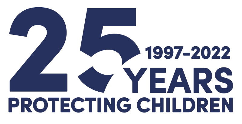 25 Years of Protecting children 1997-2022 logo