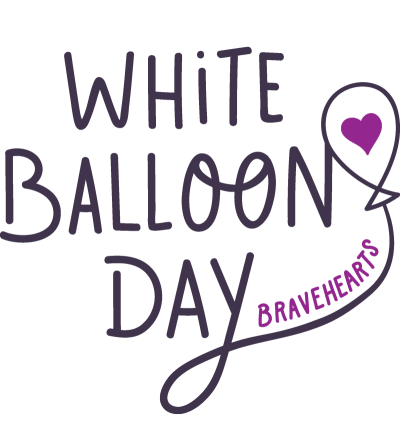 White balloon day logo