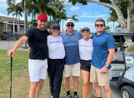 Photo of golfers with 2 Bravehearts employees